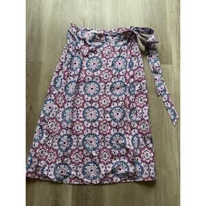 LOFT Mosaic Midi Wrap Skirt, Lavender women's size 6